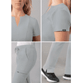 thumbnail image 4 of Adar Addition Go-Higher Scrub Set For Women - Notched V-Neck Scrub Top & Skinny Cargo Scrub Pants, 4 of 7