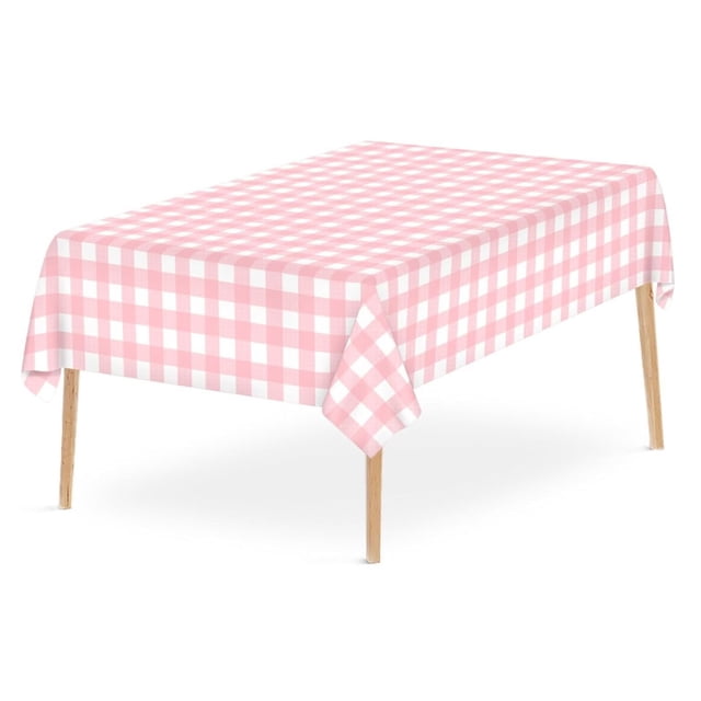 Penkiiy Plastic Table Cloth Disposable , 54 x 108 Inch Plaid Table Cloths for Parties, Decorative Tablecloths for Rectangle Tables, Plastic Table Cover, Leakproof & Sturdy