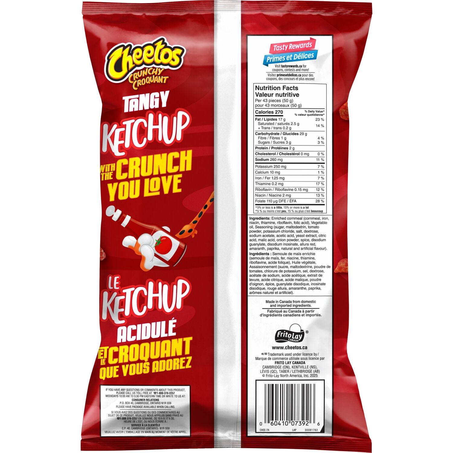 Cheetos Croquant grignotines à saveur de ketchup.