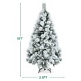 thumbnail image 3 of Costway 5ft Snow Flocked Hinged Artificial Slim Christmas Tree with Pine Needles, 3 of 10