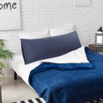 thumbnail image 1 of PiccoCasa Microfiber Body Striped Pillowcase Soft Durable Navy Blue 20" x 60", 1 of 7