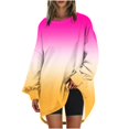 thumbnail image 2 of RXIRUCGD Chandail en Molleton Oversize pour Femmes, Col Rond, Manches Longues, Tunique Imprimée, Rose Vif, Taille : S, 2 of 5