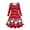 Red, variant on TBWNWG Festive Holiday Party Dress for Girls Featuring Enchanting Deer and Christmas Tree Prints,Size 8-9 Years