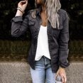 thumbnail image 2 of Chemisier Décontracté pour Femmes Veste en Denim Perforée à Boutons pour Femmes avec Poche Manteau, 2 of 6