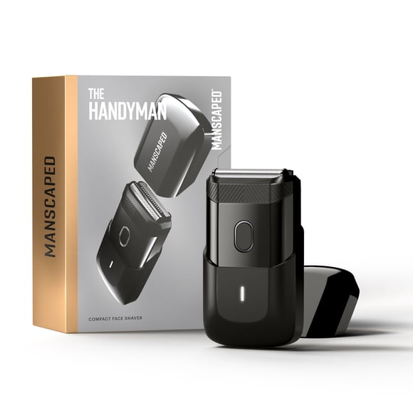 MANSCAPED® The Handyman™ Compact Face Shaver – Portable Men’s Travel Facial Hair Groomer, USB-C Rechargeable - Black