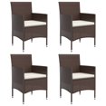 thumbnail image 2 of vidaXL 5 Piece Garden Dining Set with Cushions Brown and Black, 2 of 5
