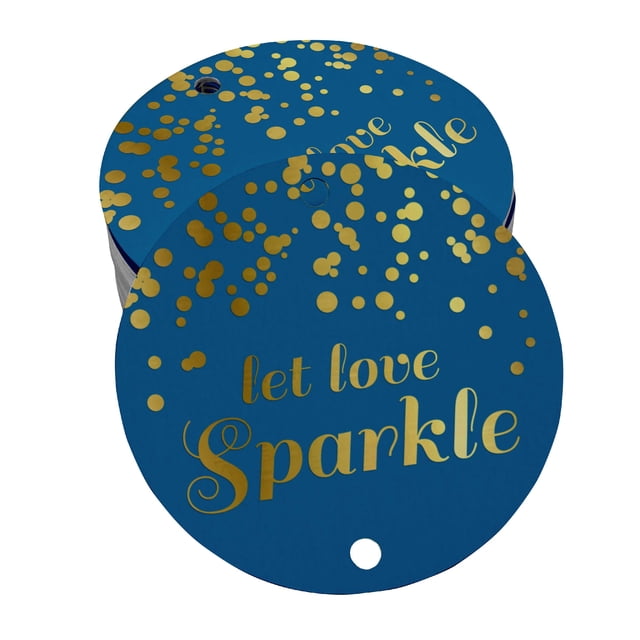 Inkdotpot Pack Of 100 Let Love Sparkle Wedding Favor Paper Tags Craft Real Gold Foil Hang Tags