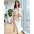 thumbnail image 2 of INSPIRE CHIC Blazer Ouvert à Revers Cranté à Manches Longues Intégrales pour Femme, 2 of 6
