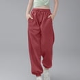 thumbnail image 3 of PMVFHDE Kids Pants Medium And Large Children Casual Girls Solid Color Drawstring Sweatpants,RD2,5-6 Years, 3 of 6