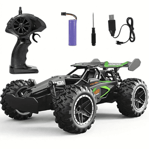 Funtogether Toys 1:18 2.4GHz Camion Monster de télécommande, hors route RC Voiture pour garçons & Filles 4-12 ans, Cadeau panier de Pâques, Noir Vert