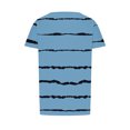 thumbnail image 4 of Meichang T-Shirts pour Femmes Manches Courtes Plissés Habillés Décontractés Col Rond Tops d'Été Tendance à Rayures Imprimé T-Shirts Doux Confortables Tuniques Blouses, 4 of 5