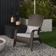 thumbnail image 2 of Outsunny Rattan Adirondack Chair Wicker Fire Pit Chair with Cushion Grey, 2 of 10