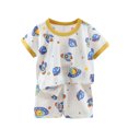 thumbnail image 2 of Qertyioot Mode Filles T-Shirts Décontractés à Manches Courtes Col Rond Col Bouton Ensembles de Shorts Imprimés Aubaines, 2 of 3