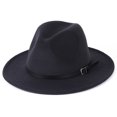 thumbnail image 2 of Woman Winter Cap, Felt Hat, Leather Belt Keep Warm Relaxed Breathable Soft Windproof Bucket Round Hat, 2 of 8