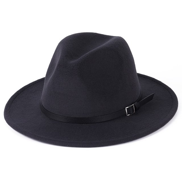 Woman Winter Cap, Felt Hat, Leather Belt Keep Warm Relaxed Breathable Soft Windproof Bucket Round Hat