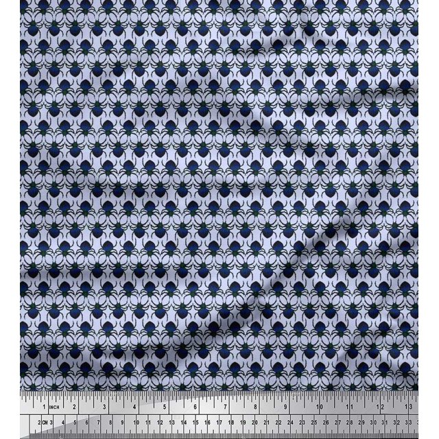 Soimoi Viscose Chiffon Fabric Spider Insects Fabric Prints by Yard 42 Inch Wide