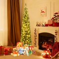 thumbnail image 2 of Costway 6 FT Pre-Lit Pencil Christmas Tree with 180 LED Lights & 390 Branch Tips Party, 2 of 10