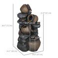 thumbnail image 3 of Outsunny 4-Tier 28.3" Resin Solar Water Fountain with LED Lights and Pump, 3 of 10