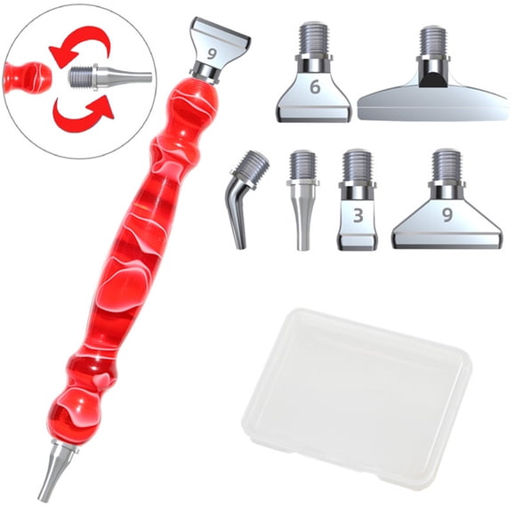 TFixol Ensemble de Stylos de Peinture Diamant Premium avec 6 Pointes Métalliques Interchangeables et Boîte de Rangement pour Projets d'Art DIY