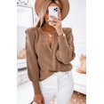 thumbnail image 4 of a.Jesdani Chandail à Manches Bouffantes Marron Élégant - Tricot Flatteur, Indispensable, 4 of 8