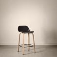 thumbnail image 3 of Bouclair Black Plastic and Wood Metal Veneer Counter Stool, 3 of 9