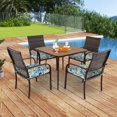thumbnail image 2 of Costway 5 PCS Patio Dining Set with Wood-Plastic Tabletop & Umbrella Hole for Backyard, 2 of 10