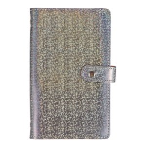 Uxcell 100 Enveloppe Challenge Binder, A6 PU Défis d'épargne en cuir Livre avec enveloppes Binder d'économie d'argent avec insert horizontal pour l'économie de budget de bureau, noir (Glitter)