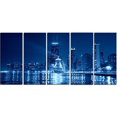 thumbnail image 3 of Tableau imprimé sur toile Design Art chicago bleu nuit, 3 of 3