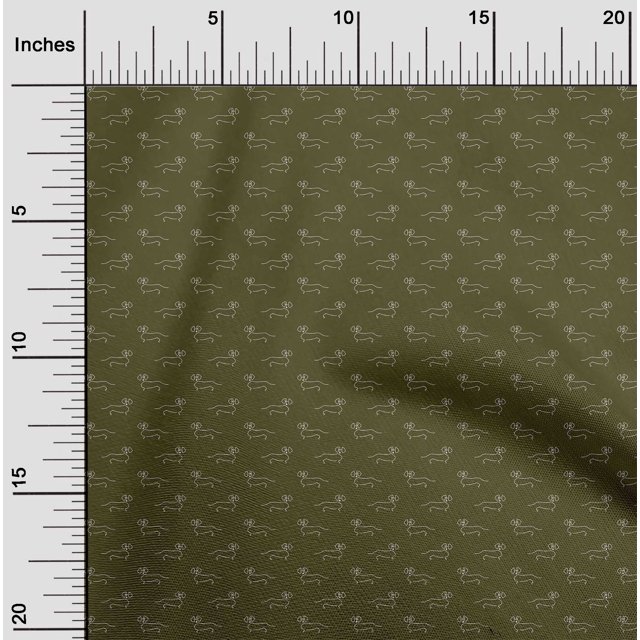 oneOone Silk Tabby Fabric Dachshund Dog Print Sewing Fabric BTY 42 Inch Wide