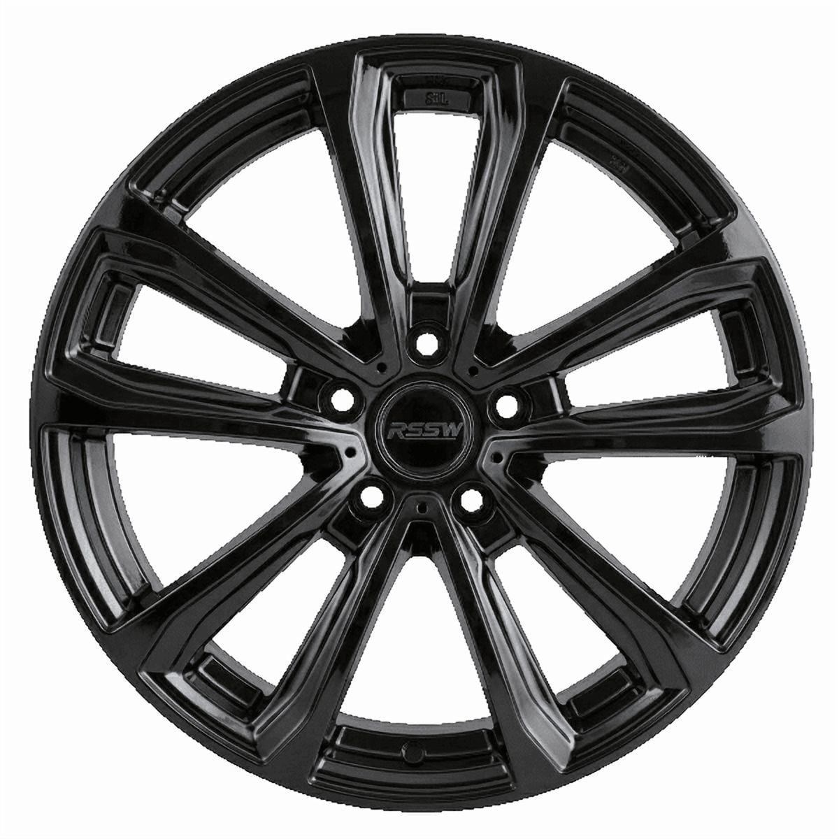 RSSW Carbon Gloss Black 18X8 Alloy Wheel for cars and SUVs with 5-110 bolt pattern, 38 mm offset and 65.1 centerbore