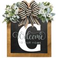 thumbnail image 2 of YAOMOBB Hanging Pendant Farmhouse Front Door Wreath Personalized Welcome Sign, 2 of 6