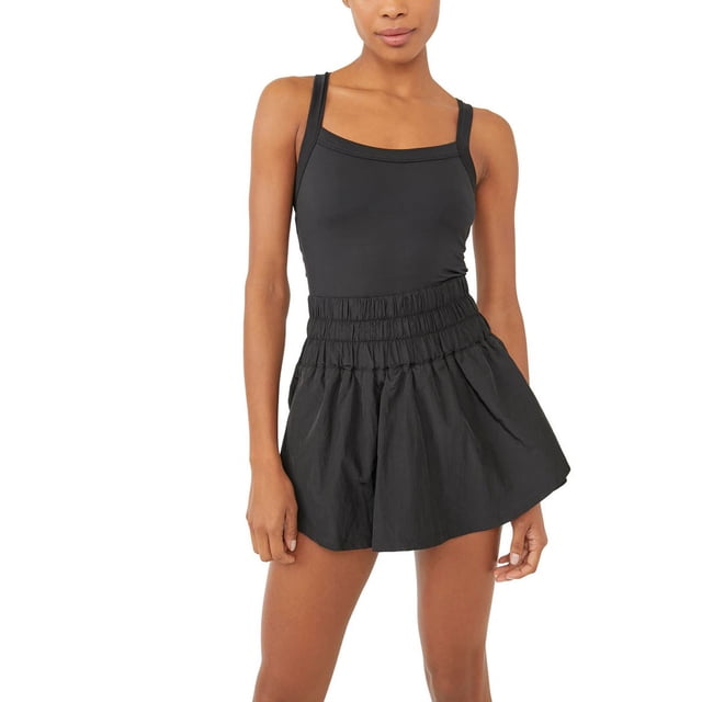 Fortune Robe de Tennis pour Femmes avec Shorts, Couleur Unie Sans Manches Bretelles Spaghetti Robes Athlétiques Robe de Golf d'Entraînement