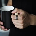 thumbnail image 2 of Stingray Men's modern two-tone black cross ring, 2 of 2