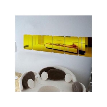 Rbaofujie Classroom Decorations 6 Pcs Removable Acrylic Mirror Setting Wall Sticker For Modern Home Decor Living Room BedroomGirls Room Decor Gold