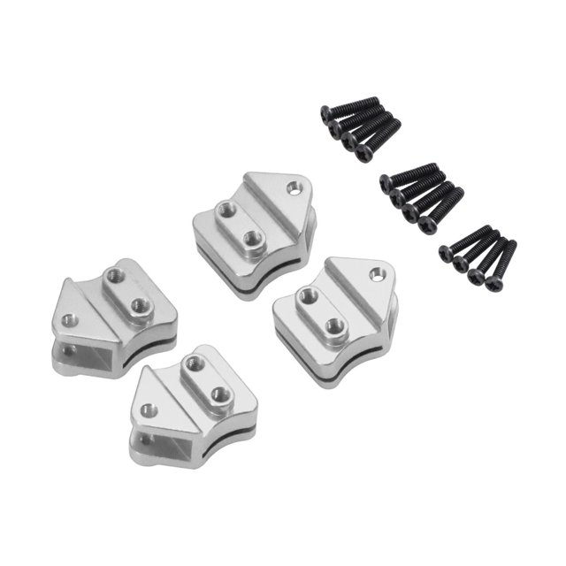Bunblic Leaf Spring Mount Hangers Aluminum Replacement Lightweight Easy to Install Shock Absorption Practical Sturdy DIY RC Car Parts Silver