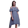 thumbnail image 1 of Bimba Robe Droite à Épaules Dénudées pour Femmes, Style Chic, Imprimé Géométrique Violet, Tunique d'Été - X-Small, 1 of 6