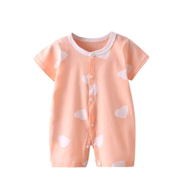 MeetoTime Barboteuses en Coton pour Bébés Garçons Filles, Imprimées, Col Rond, Manches Courtes, Nouveau-Né Nourrisson, Barboteuses, Vêtements d'Été pour Bébé