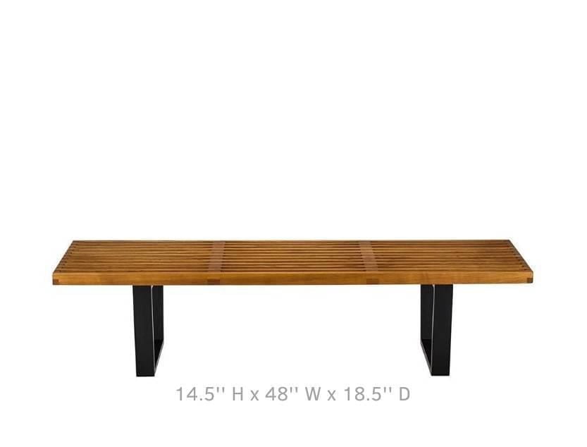 Banc en bois de fabrication moderne en noyer, banc en bois de luxe minimaliste pour salon