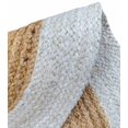thumbnail image 3 of 5 Ft Round White & Natural Jute Area Rug, Hand-Woven, Reversible, Farmhouse Boho Style, Durable & Pet-Friendly Rug for Living Room, Dining Room, and Bedroom, 3 of 5