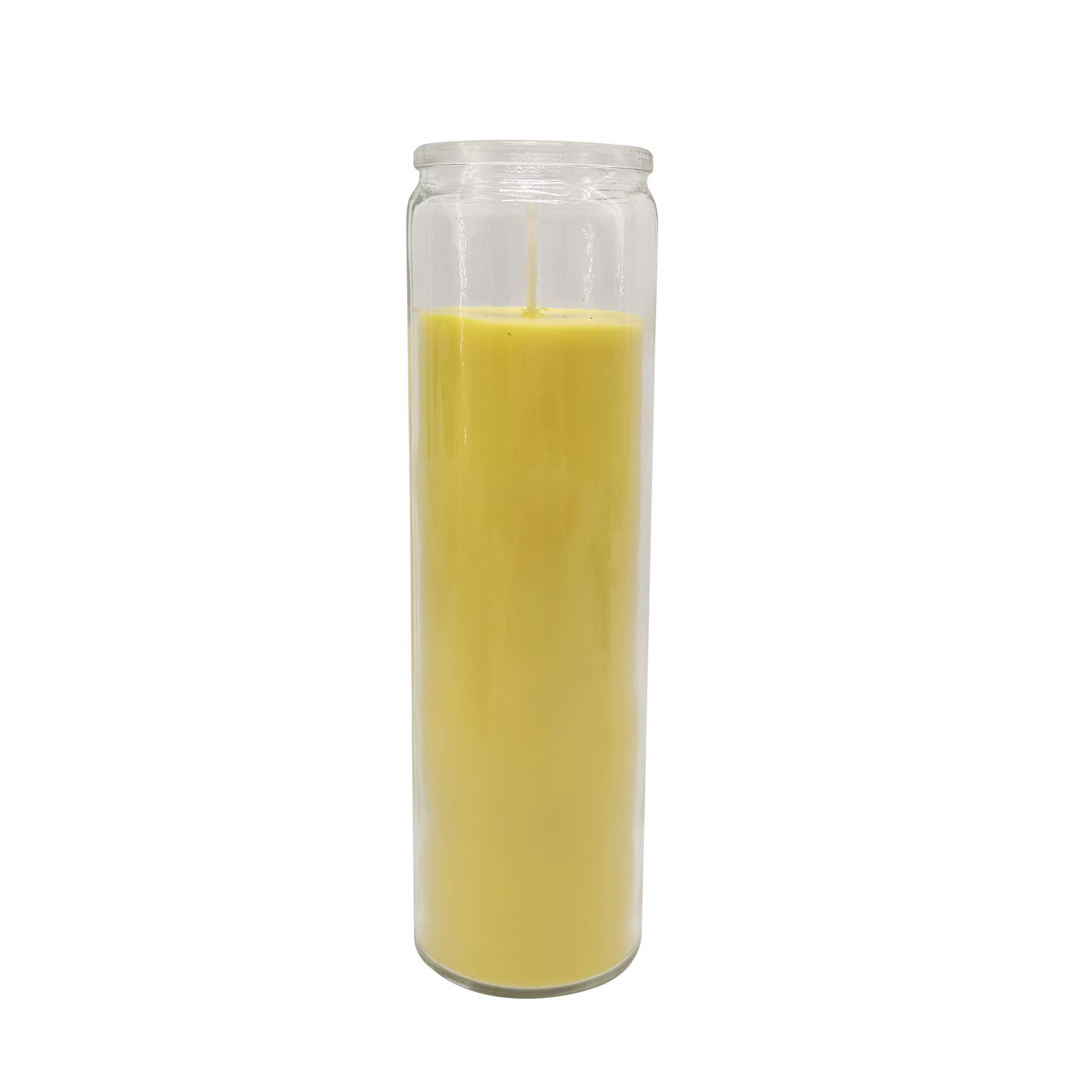Bougie en pot non parfumée, jaune