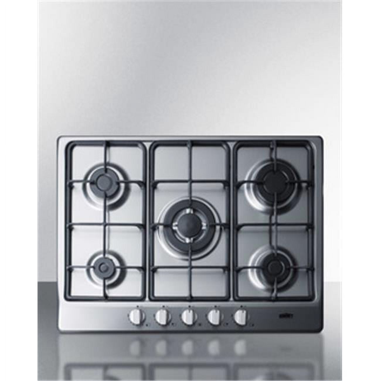 Summit GC527SS 27 in. 5 Burner Gas Cooktop & Stainless Steel Finish