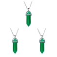 thumbnail image 1 of QualitChoice Hexagon Column Charm Exquisite Women Men Making Findings Handmade Anniversary Hanging Pendants Colorful Crystal Green 3Set, 1 of 6