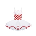 thumbnail image 3 of RUNQHUI Robe de Danse Ballet de Noël pour Filles, Justaucorps Sans Manches à Rayures, Jupe Tutu en Maille, Tenue de Danse de Noël Rouge 16, 3 of 6