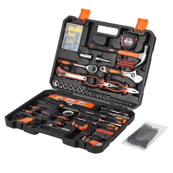 Ensemble d'Outils Manuels Ménagers de 247 Pcs, Trousse d'Outils de Réparation Générale pour la Maison et l'Auto avec Prises, Tournevis, Pinces et Cliquets