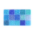 thumbnail image 4 of KLKCMS Colorful Round Glass Beads Bracelet Making with Storage Box for DIY Blue, 4 of 9