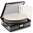 thumbnail image 1 of StorageBud China Platter Dinnerware Storage Container with Dividers, for Platter Sets, Padded Dinnerware Storage, Hard Shell & Stackable, Handles & Zippers for Transport, 1 of 7