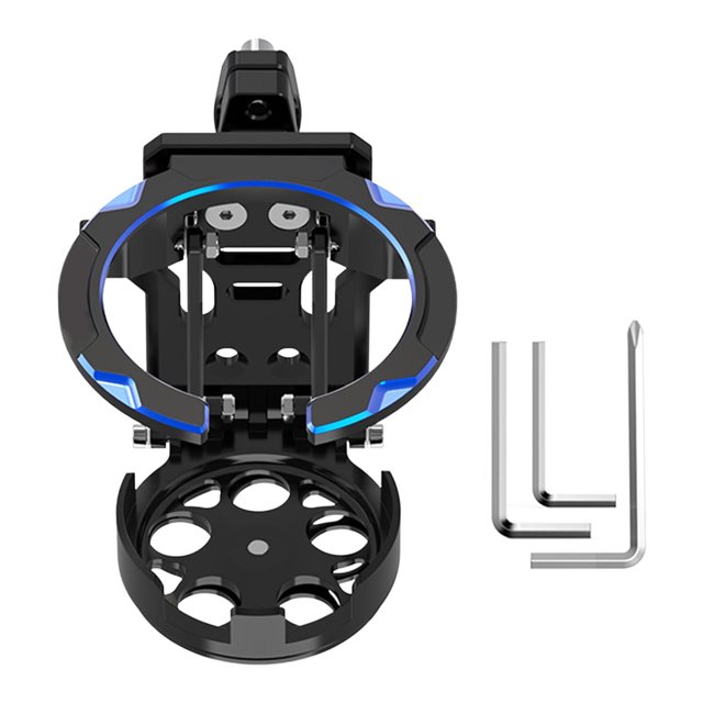 TopLLC Tools&Home Improvement Folding Turntable Water Cup Aluminum Alloy Folding Cup With Rotation Turntable And Screws Tool Light Bicycle Bottle For Motorcycles Bicycles Water cup holder
