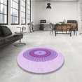 thumbnail image 4 of Ahgly Company Tapis d'Intérieur Lavable à la Machine, Carré, Transitionnel, Violet, Tapis de Zone, 3 Pieds Carré, 4 of 7