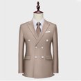 thumbnail image 3 of Pants for Men Double Breasted Pocket Long Sleeve Lapel Suit Set Multi Color Groom, 3 of 6