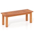 thumbnail image 2 of Costway 1 PCS 2-Person Outdoor Backless Bench with Slatted Seat Rustic Wooden Entryway Bench, 2 of 8